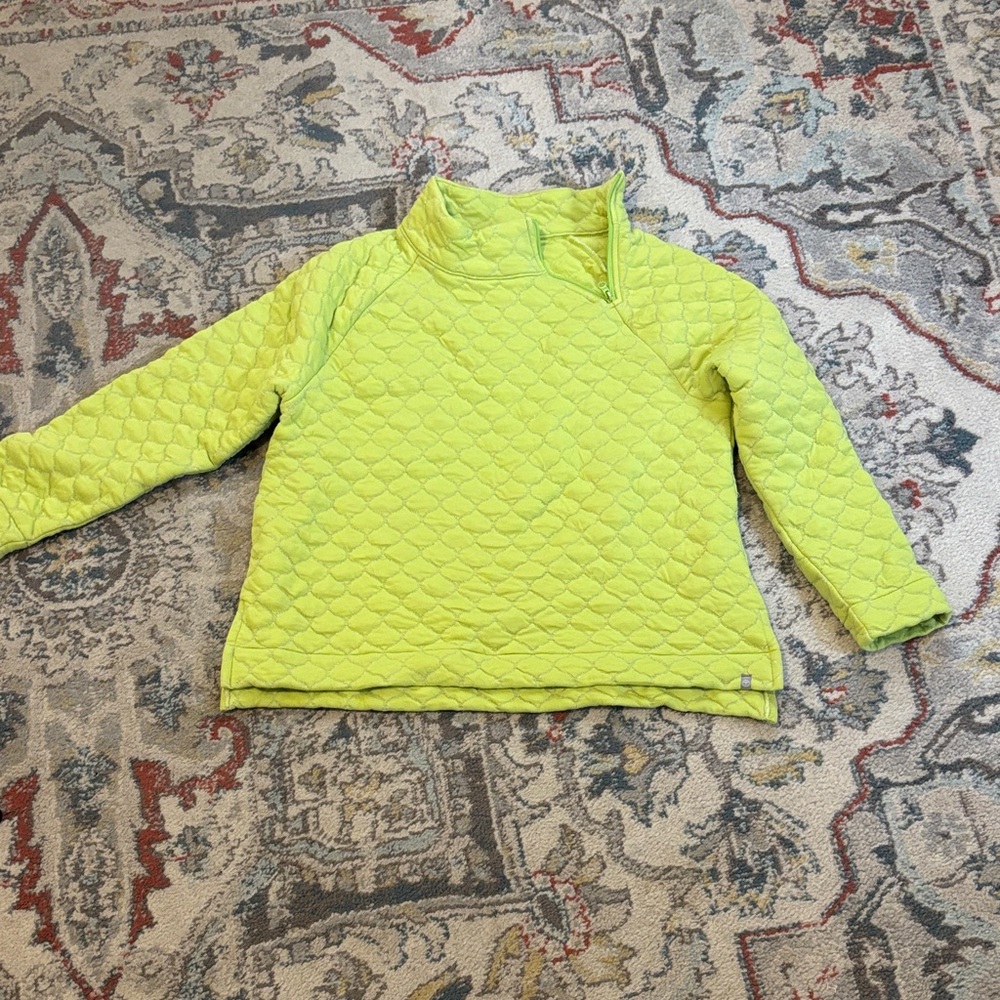 Talbots Lime Green Quilted Sweatshirt